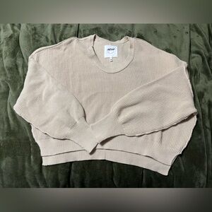 Aerie Cream Ribbed Oversized Sweater